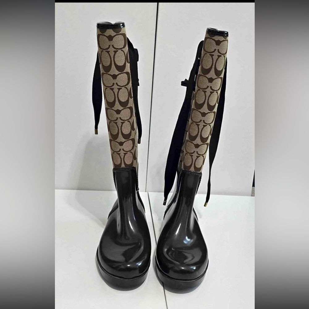 Brown coach boots